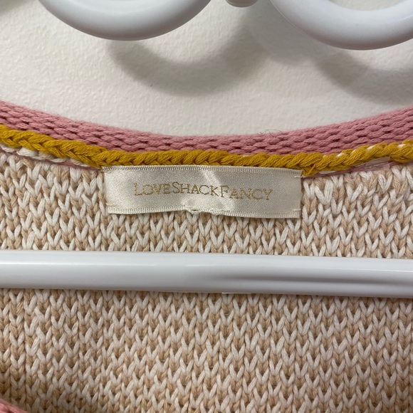 LOVE SHACK FANCY Pink/Yellow ‘Ryland’ Star Sweater - Picture 3 of 4